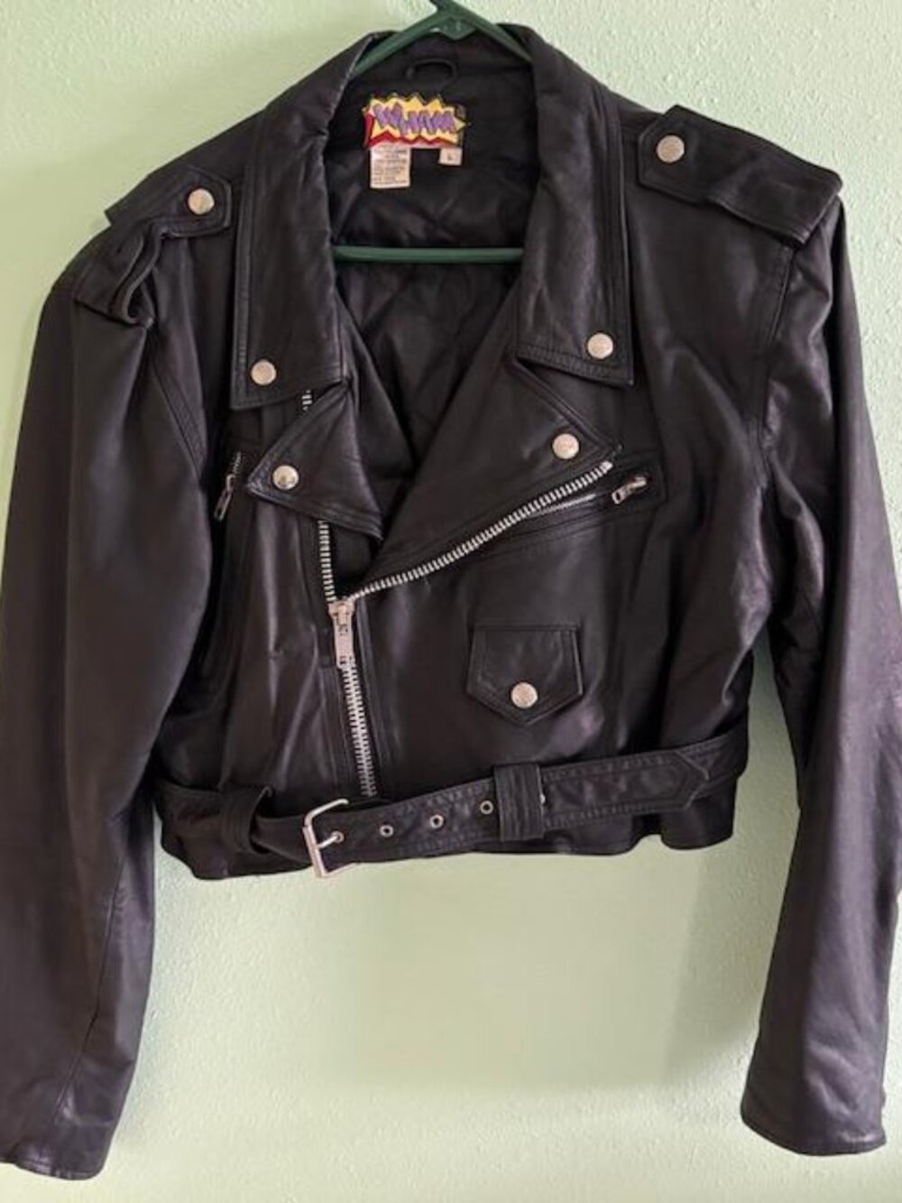Vintage 80s 90s Contempo Casuals Black leather Motorcycle Jacket Women’s Large
